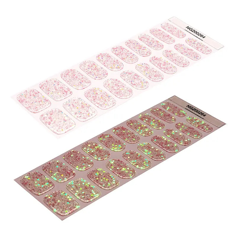 Using Stickers With Gel Polish Glow In The Dark Confetti — Semi-Cured Gel Nail Wraps