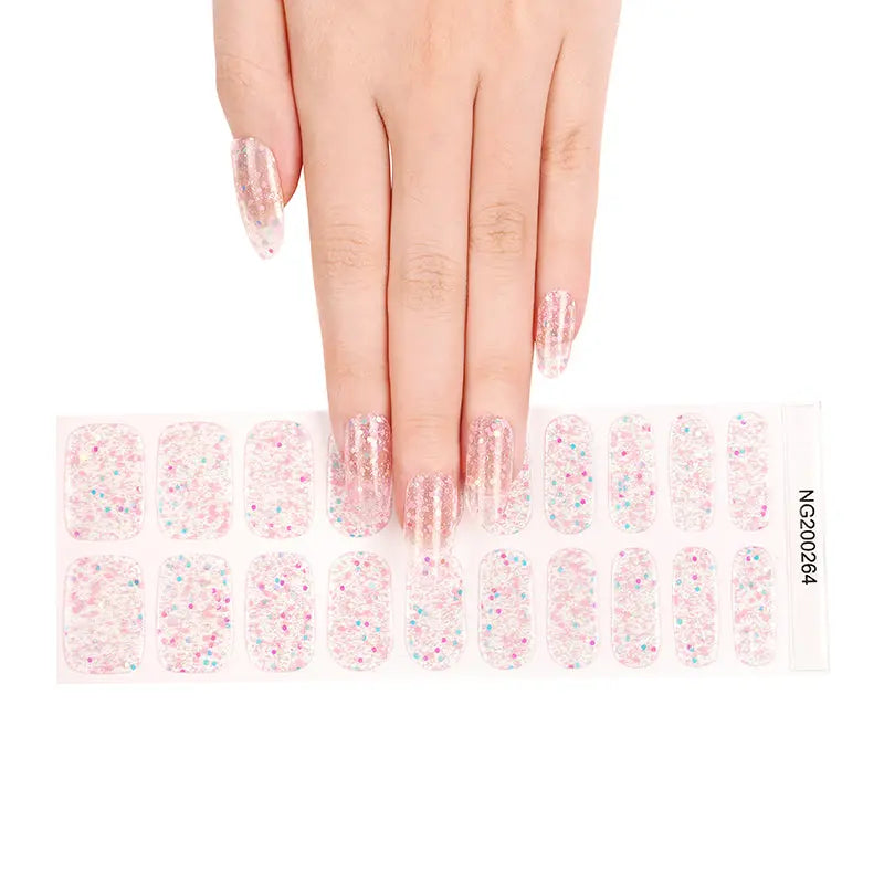 Using Stickers With Gel Polish Glow In The Dark Confetti — Semi-Cured Gel Nail Wraps