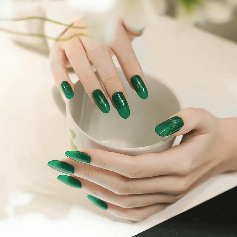 Offers A Range Of Gel Light Green Cat Eye Manicure — Semi-Cured Gel Nail Wraps
