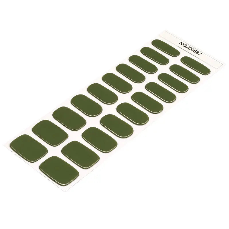 Olive Green Gel — Semi-Cured Gel Nail Wraps