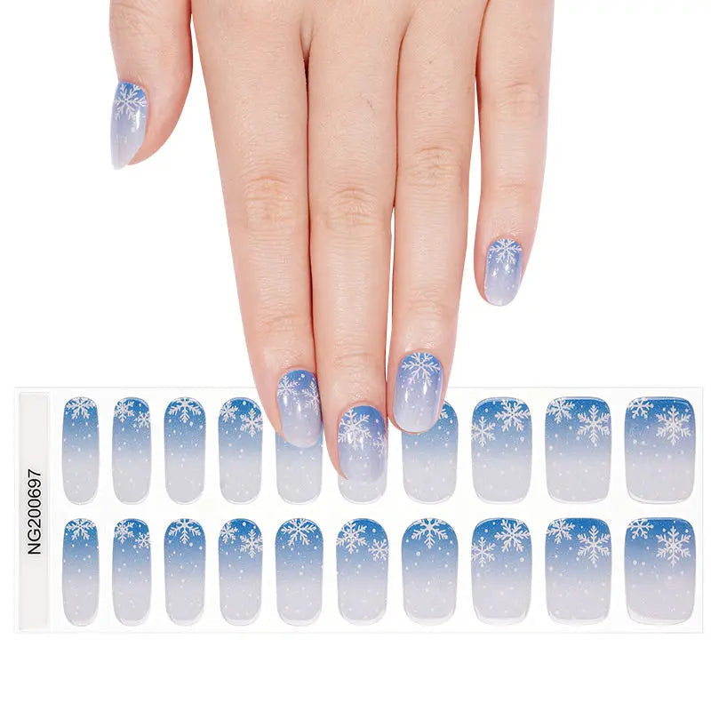 Ombre Ice-blue — Semi-Cured Gel Nail Wraps