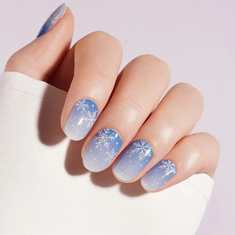 Ombre Ice-blue — Semi-Cured Gel Nail Wraps