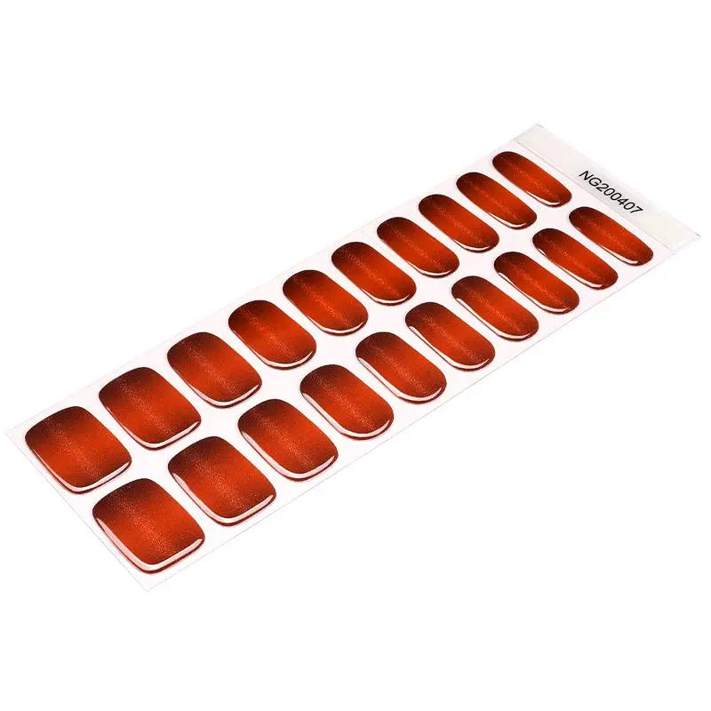 Orange Cat-eye Designs Ombre Glitter — Semi-Cured Gel Nail Wraps