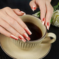 Personalized Gel Using Double Ombre French Red — Semi-Cured Gel Nail Wraps