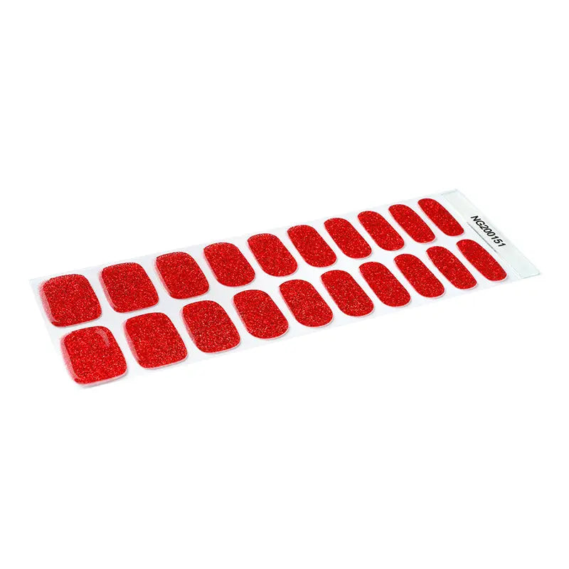 Personalized With Wraps Wholeslale Red Glitter — Semi-Cured Gel Nail Wraps