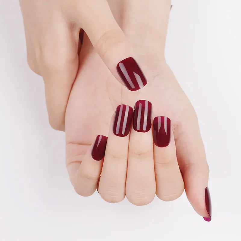 Premium Deep Red Gel Stickers | Bulk Supply — Semi-Cured Gel Nail Wraps