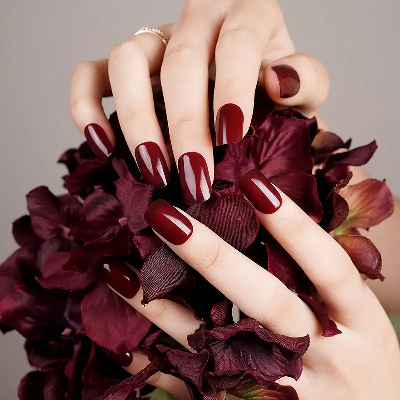 Premium Deep Red Gel Stickers | Bulk Supply — Semi-Cured Gel Nail Wraps