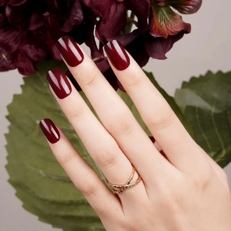 Premium Deep Red Gel Stickers | Bulk Supply — Semi-Cured Gel Nail Wraps