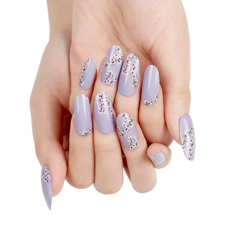 Press On Vendor Plum Blossom Purple — Semi-Cured Gel Nail Wraps