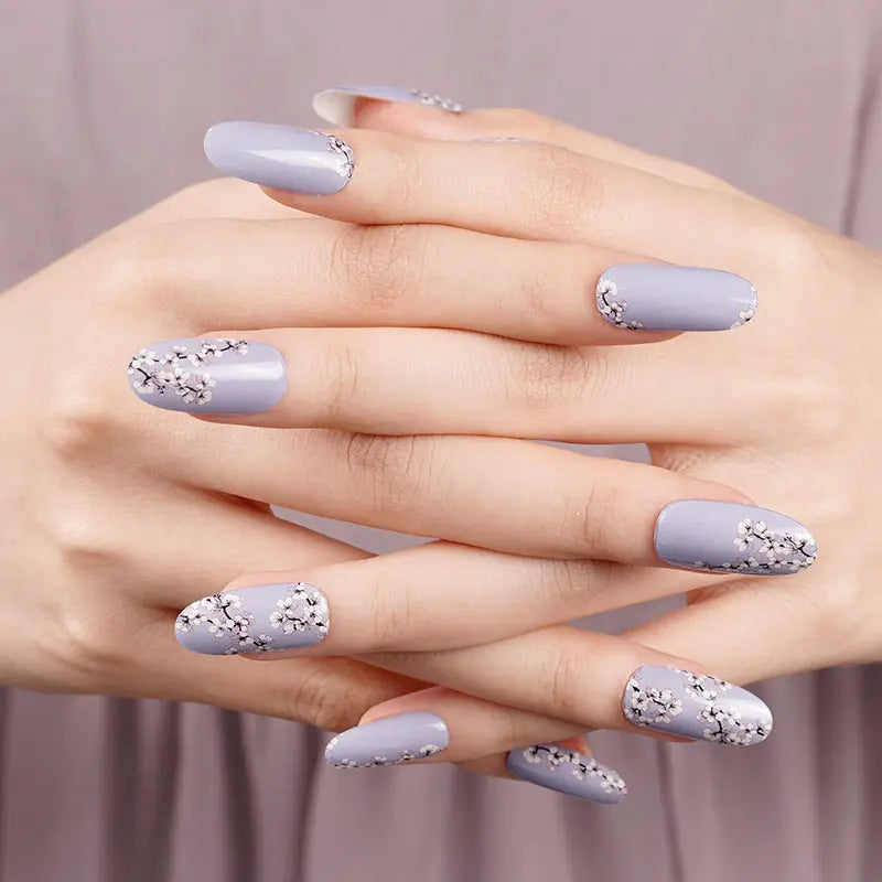 Press On Vendor Plum Blossom Purple — Semi-Cured Gel Nail Wraps