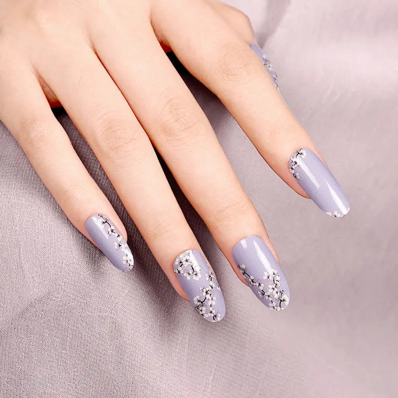 Press On Vendor Plum Blossom Purple — Semi-Cured Gel Nail Wraps