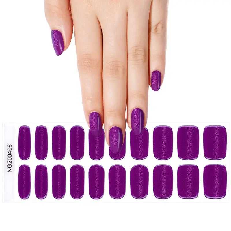 Purple Cat-eye Designs Glitter — Semi-Cured Gel Nail Wraps