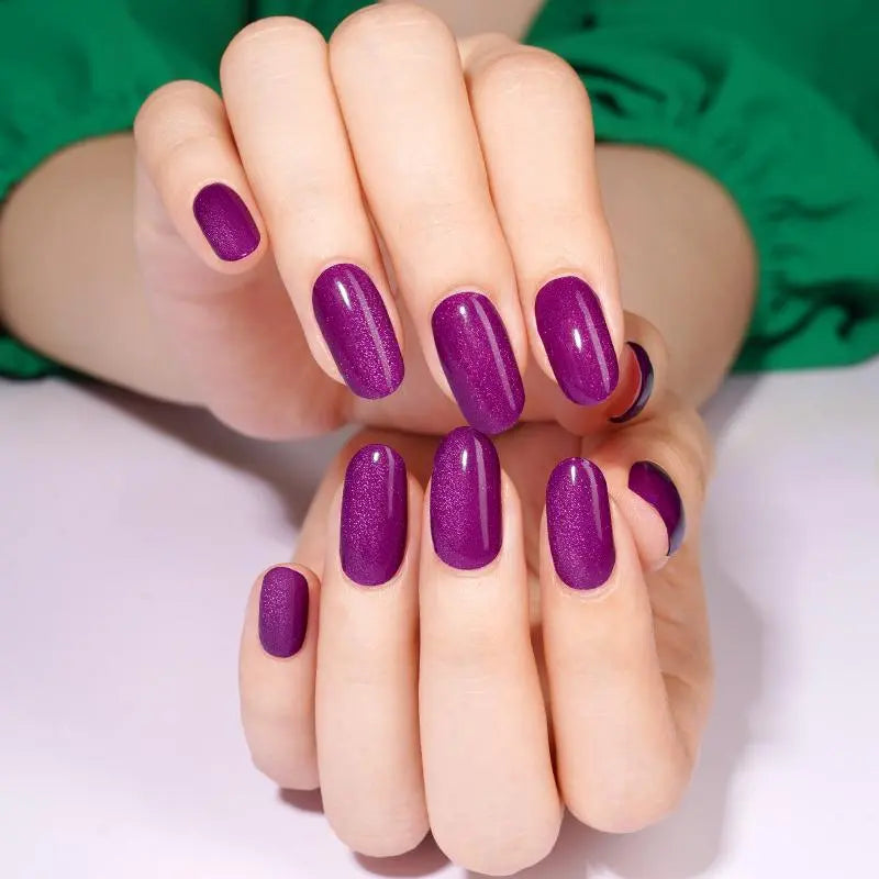 Purple Cat-eye Designs Glitter — Semi-Cured Gel Nail Wraps