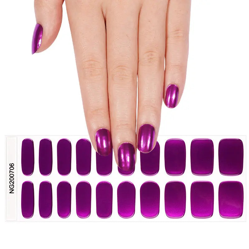 Purple Mirror-style — Semi-Cured Gel Nail Wraps
