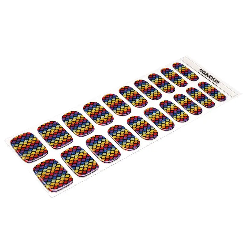 Rainbow Mermaid Scale – Gel Finish Self-Adhesive Strips For & — Semi-Cured Gel Nail Wraps