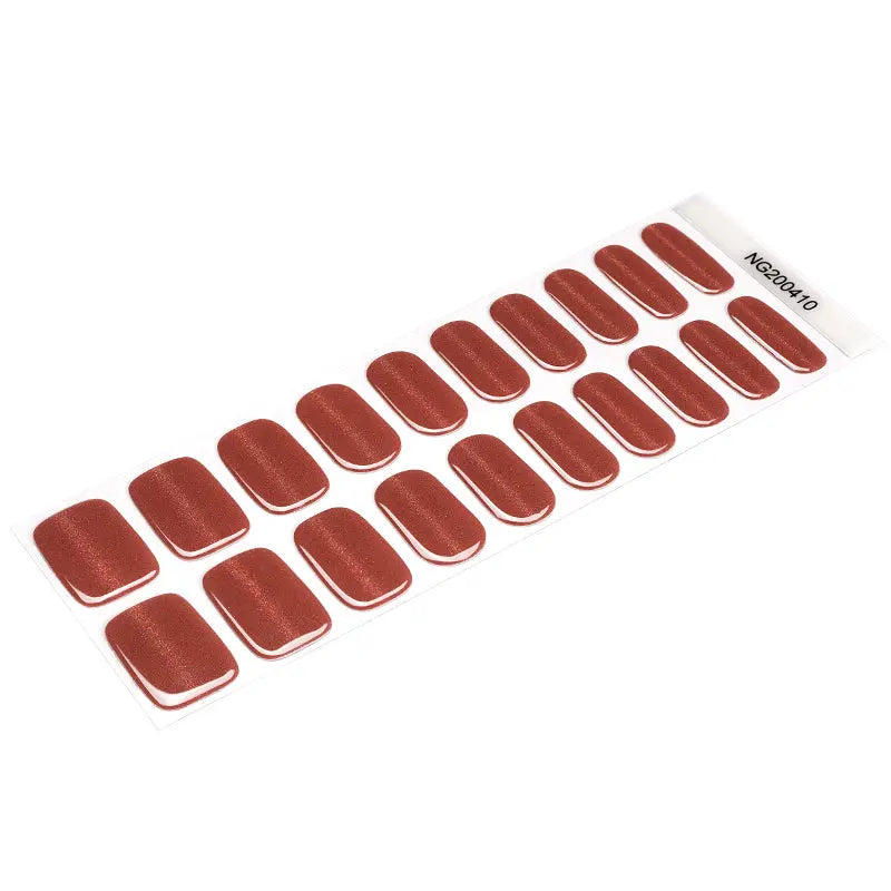 Red Cat-eye Strips Gel Gel Stickers Glitter — Semi-Cured Gel Nail Wraps