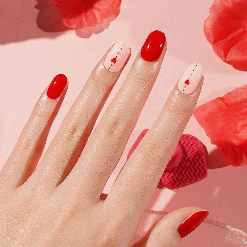Red Heart — Semi-Cured Gel Nail Wraps