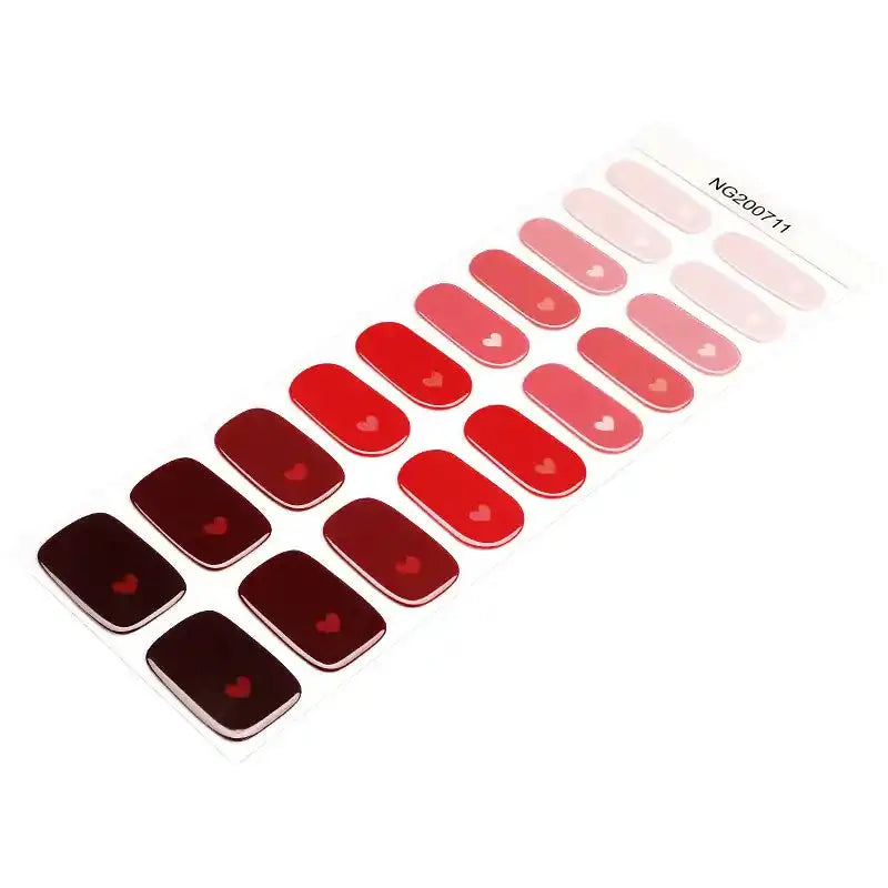 Red Ombre Heart — Semi-Cured Gel Nail Wraps