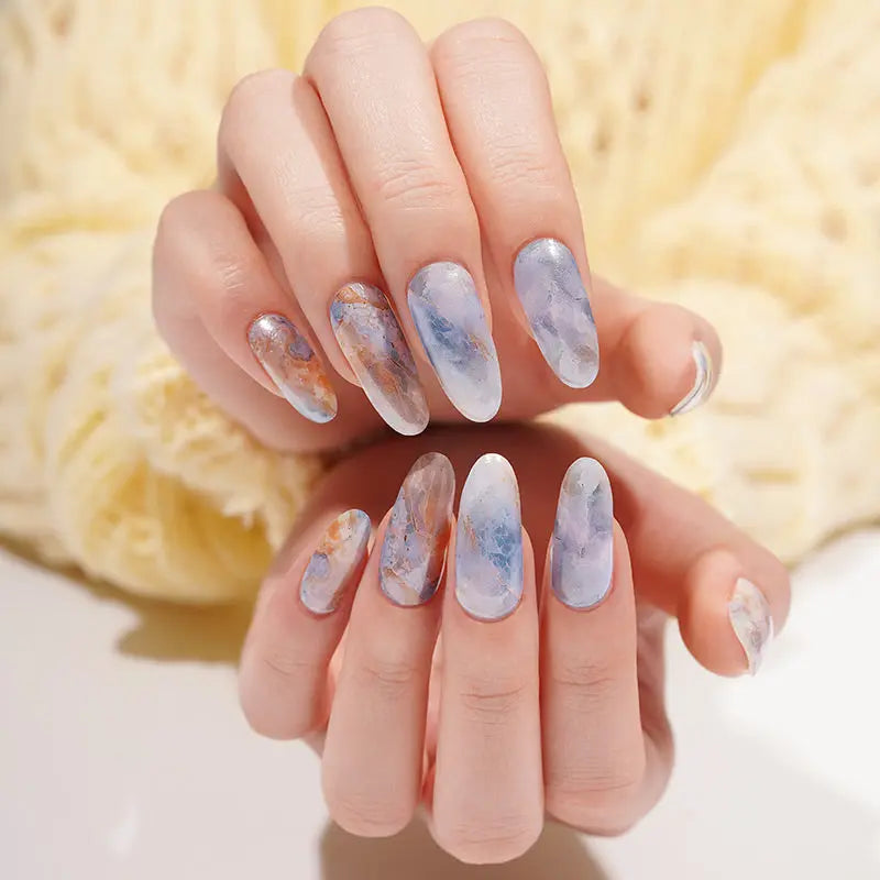 Strip Marble Gel Sticker Glitter — Semi-Cured Gel Nail Wraps