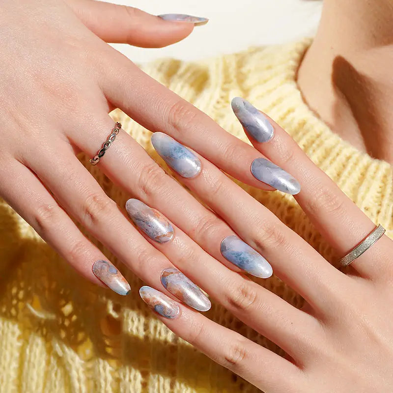 Strip Marble Gel Sticker Glitter — Semi-Cured Gel Nail Wraps