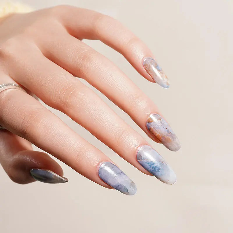 Strip Marble Gel Sticker Glitter — Semi-Cured Gel Nail Wraps