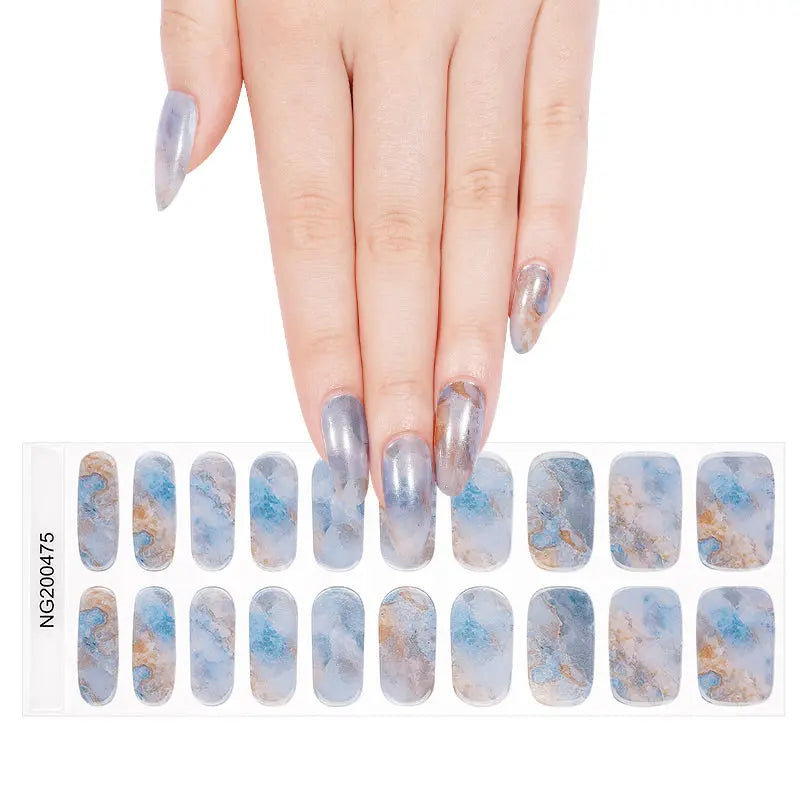 Strip Marble Gel Sticker Glitter — Semi-Cured Gel Nail Wraps