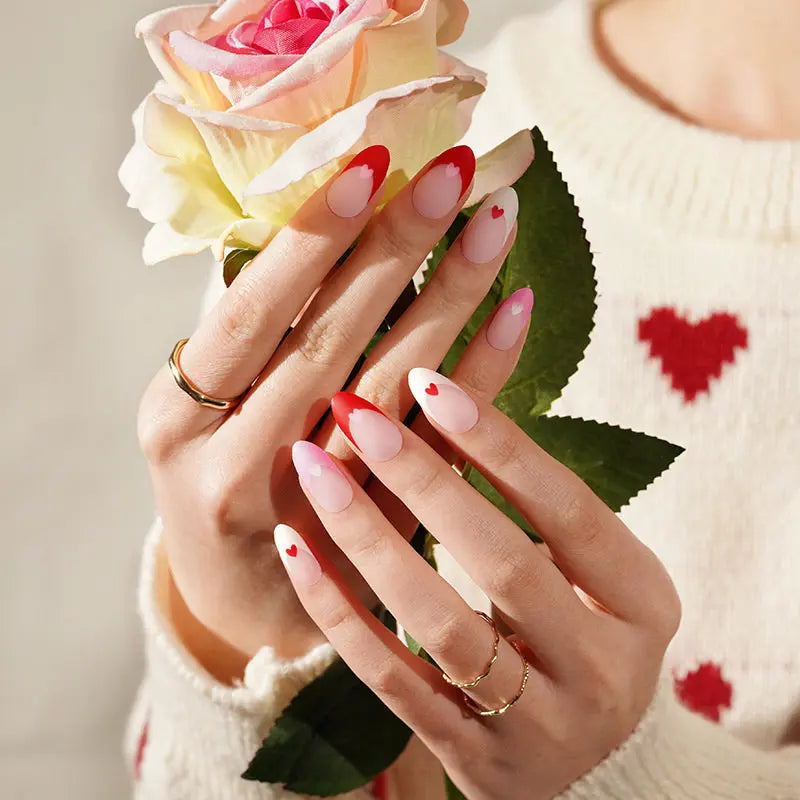 Strip French Love Heart Sticker — Semi-Cured Gel Nail Wraps