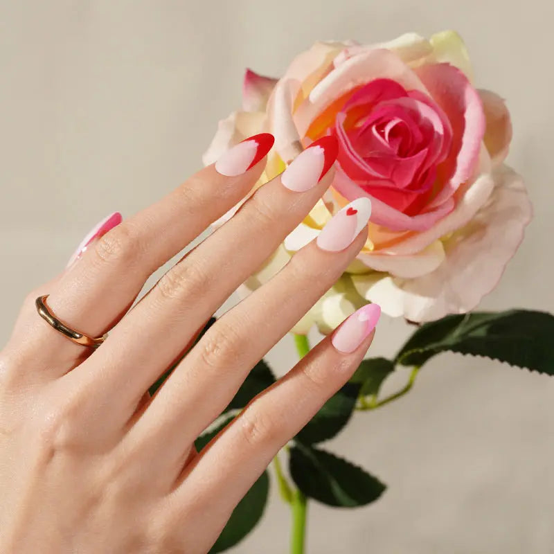 Strip French Love Heart Sticker — Semi-Cured Gel Nail Wraps