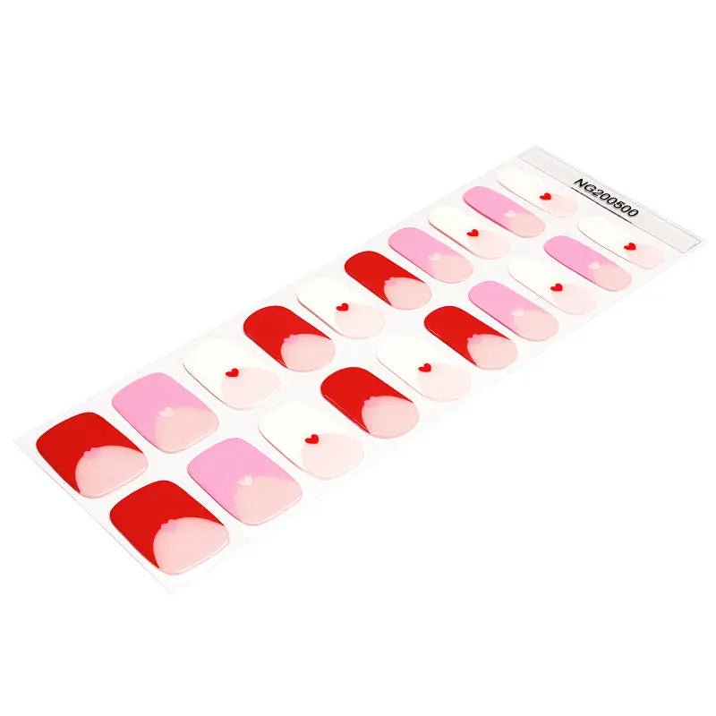 Strip French Love Heart Sticker — Semi-Cured Gel Nail Wraps