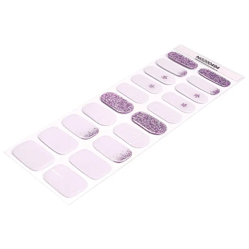 Strip Glitter Winter Snow Sticker — Semi-Cured Gel Nail Wraps