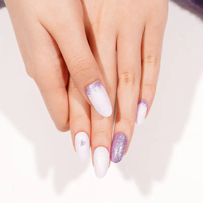 Strip Glitter Winter Snow Sticker — Semi-Cured Gel Nail Wraps