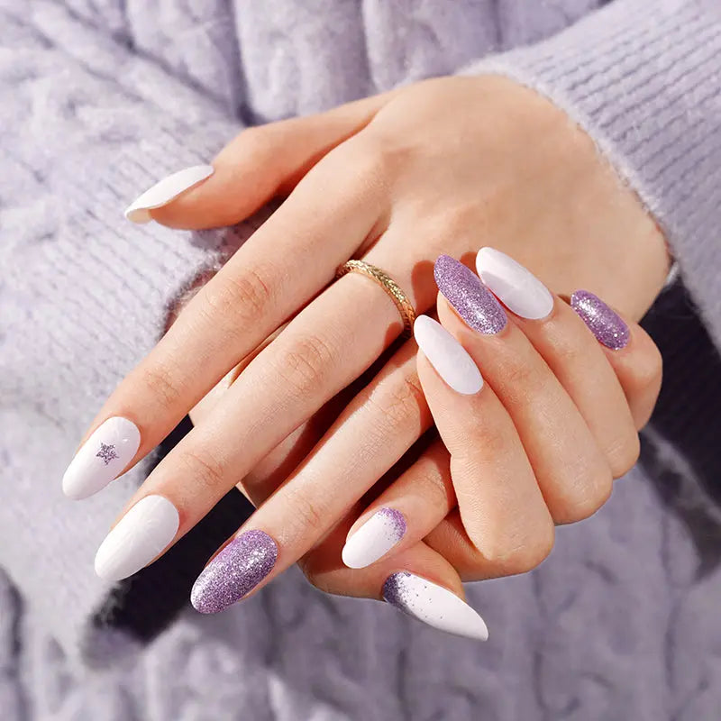 Strip Glitter Winter Snow Sticker — Semi-Cured Gel Nail Wraps