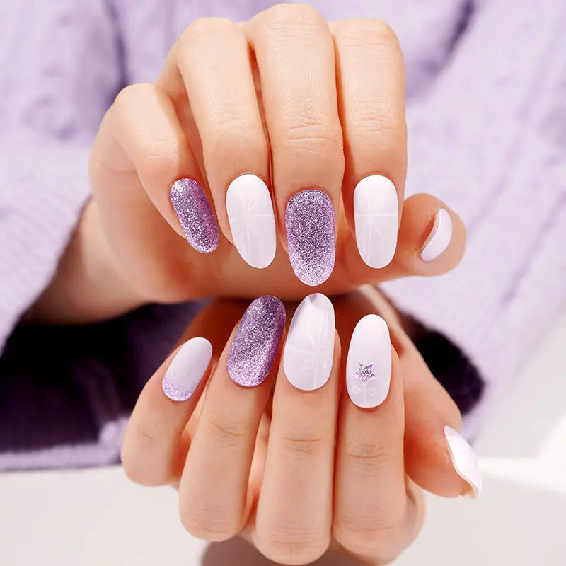 Strip Glitter Winter Snow Sticker — Semi-Cured Gel Nail Wraps