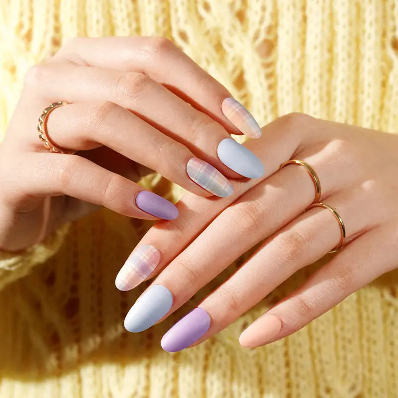 Strip Matte Plaid Sticker — Semi-Cured Gel Nail Wraps