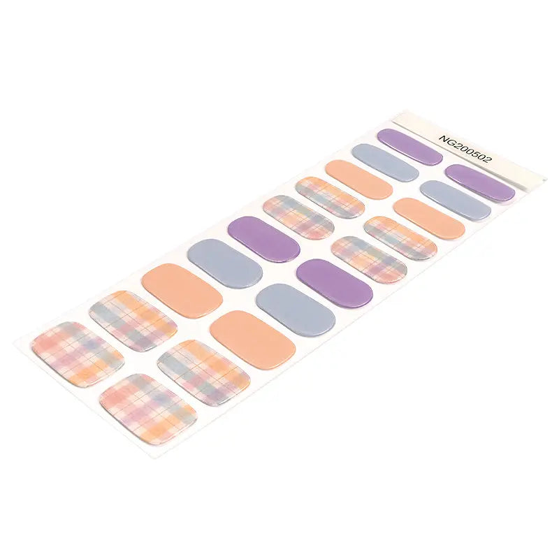 Strip Matte Plaid Sticker — Semi-Cured Gel Nail Wraps