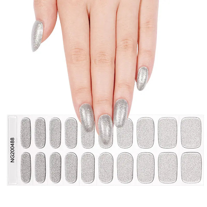 Strip Mirror Glitter Sticker — Semi-Cured Gel Nail Wraps