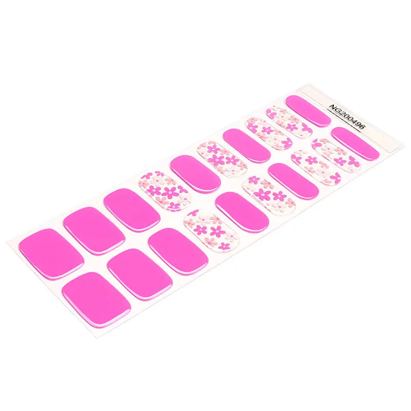 Strip Purple Flower Sticker — Semi-Cured Gel Nail Wraps