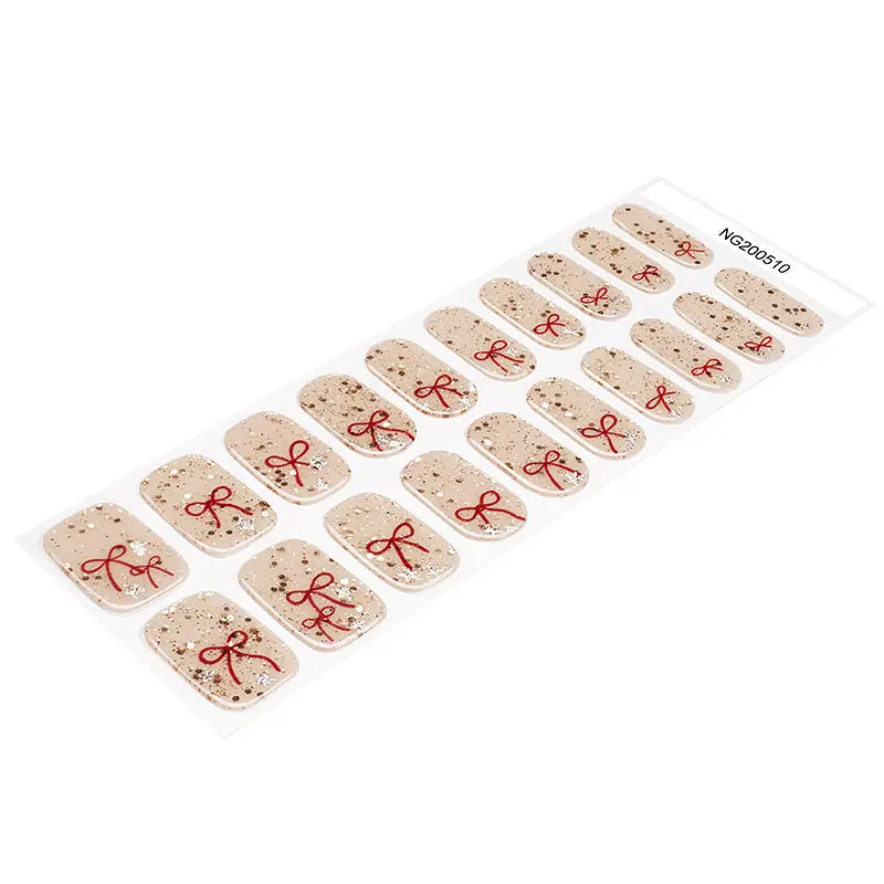 Strip Red Ribbon Sticker — Semi-Cured Gel Nail Wraps