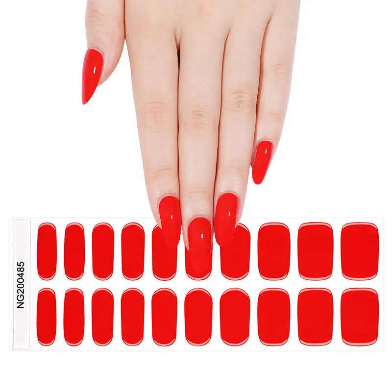 Strip Red Valentine's Day Art Sticker — Semi-Cured Gel Nail Wraps