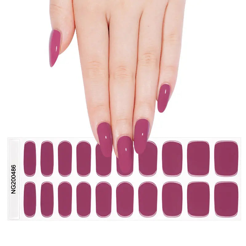 Strip Rose Red Valentine's Day Art Sticker — Semi-Cured Gel Nail Wraps