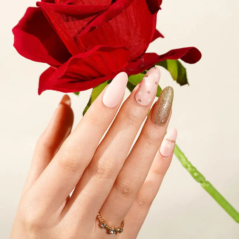 Strip Valentine's Day Manicure — Semi-Cured Gel Nail Wraps