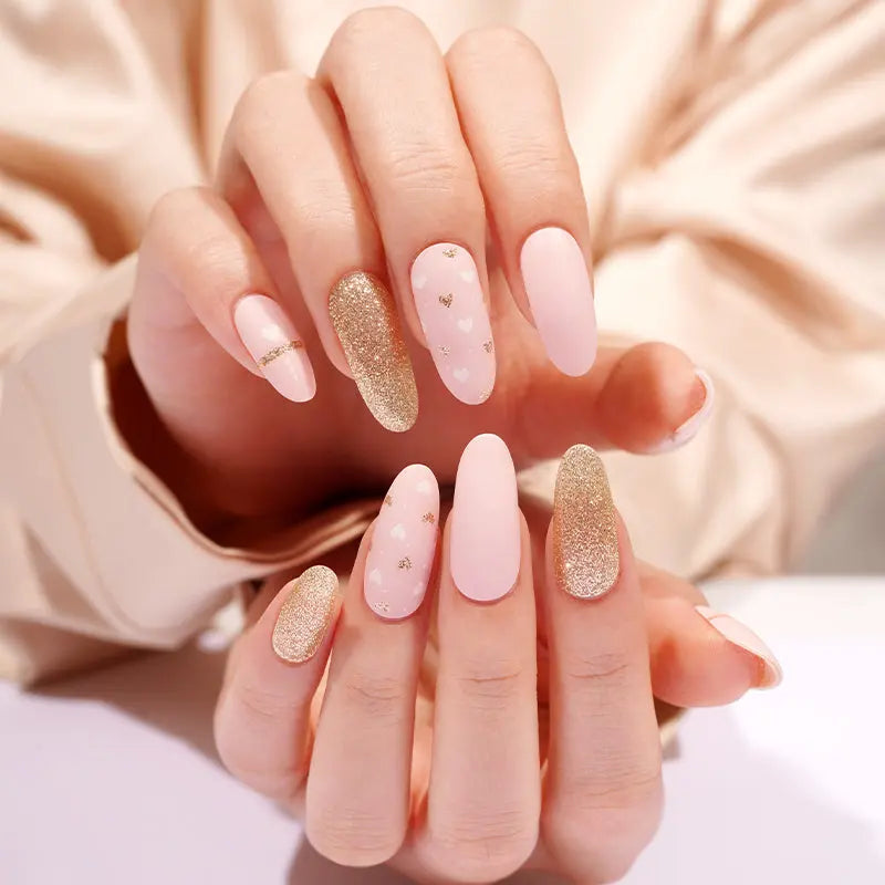 Strip Valentine's Day Manicure — Semi-Cured Gel Nail Wraps