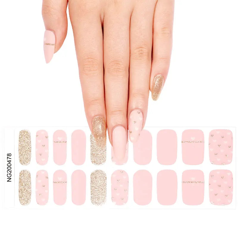 Strip Valentine's Day Manicure — Semi-Cured Gel Nail Wraps