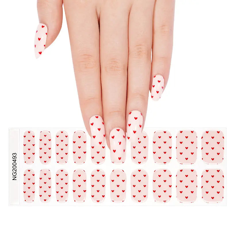 Strip Valentine's Day Sticker — Semi-Cured Gel Nail Wraps