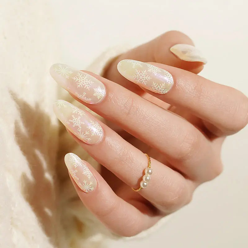Strip Winter Snow Stickers — Semi-Cured Gel Nail Wraps