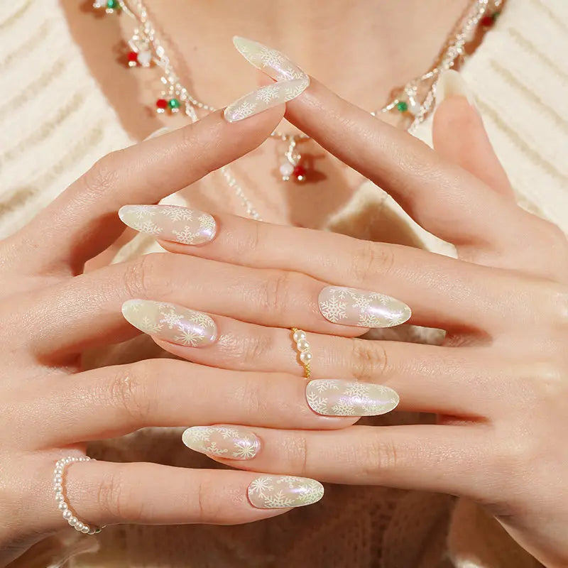 Strip Winter Snow Stickers — Semi-Cured Gel Nail Wraps