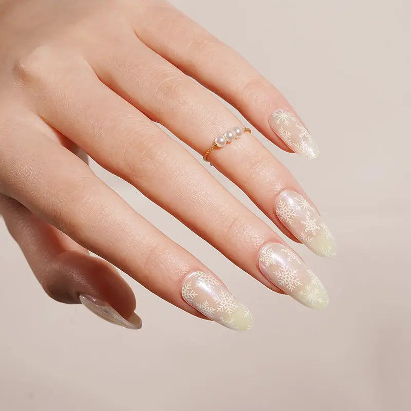 Strip Winter Snow Stickers — Semi-Cured Gel Nail Wraps