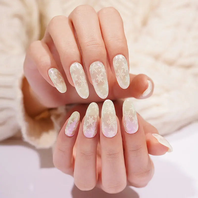 Strip Winter Snow Stickers — Semi-Cured Gel Nail Wraps