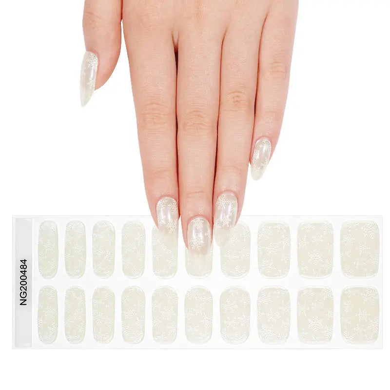 Strip Winter Snow Stickers — Semi-Cured Gel Nail Wraps