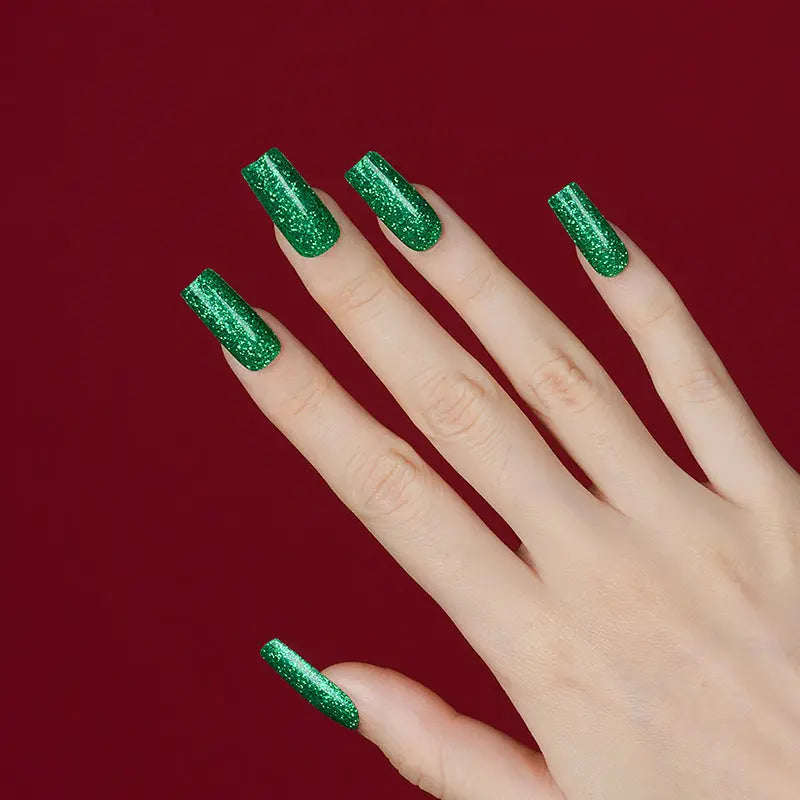 Enhanced With -Designed Wraps Green Glitter — Semi-Cured Gel Nail Wraps